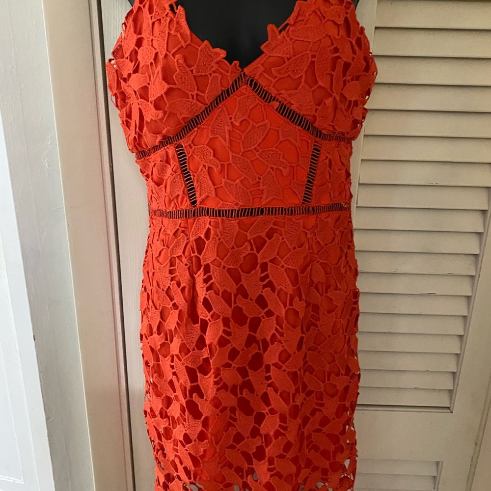 Orange lace dress